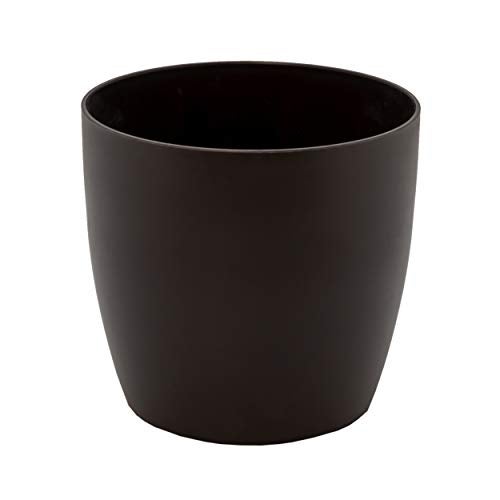 garbnoire Gardening Flower Pots - 5 Inch Plastic Flower Pots | Modern Decorative Indoor Outdoor Planters/Pots - Pack of (3, Black) - Image 2