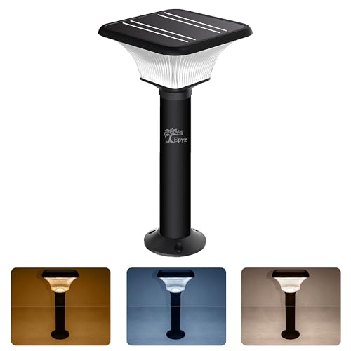 Epyz Solar Gate Pillar Light Outdoor with Long Pole Square Shape with 152 LEDs,12,000mah Battery, 3 Type of Lights, Application for Fence, Garden, Wall, Outdoor [ Multicolour ] (Square) - Image 1
