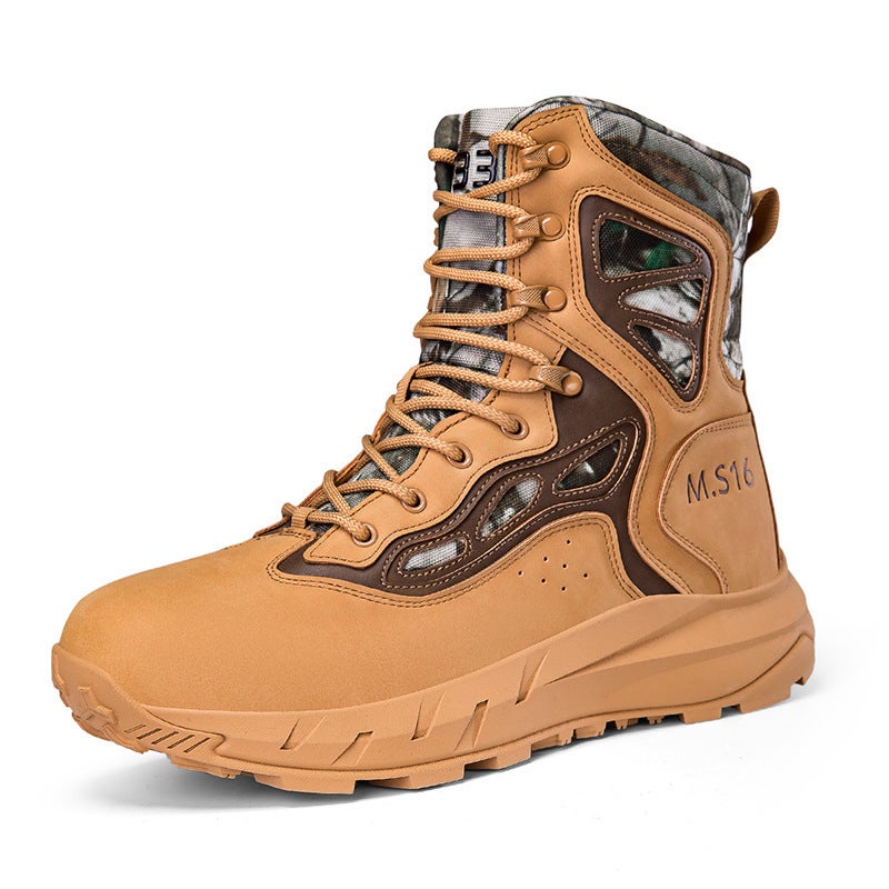 New Combat Boots With Side Zipper, Summer Ultra-Light Wear-Resistant Outdoor Hiking And Mountaineering Shoes, High-Top Tactical Desert Boots - Image 1
