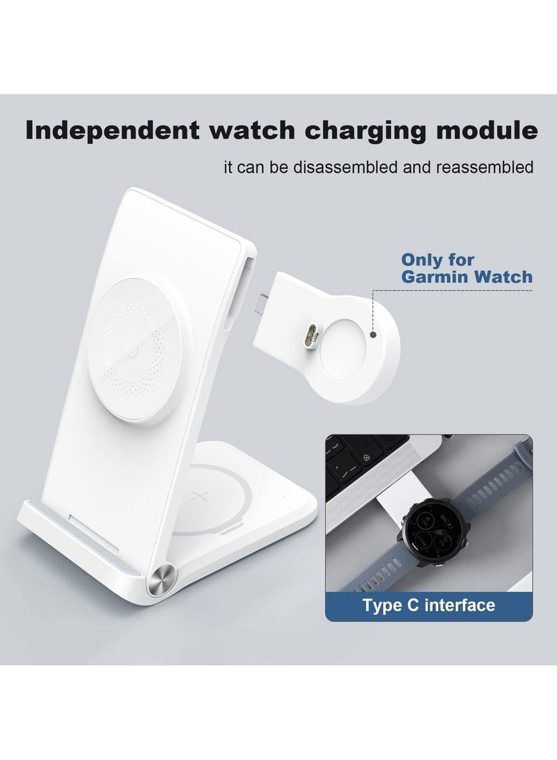 SYOSI Foldable Wireless Charger Stand, Portable Wireless Charging Station for iPhone 14 13 12 Series & AirPods 2/3/Pro, Garmin Watch Instinct Fenix 7/7S/7X/6/6S, Forerunner 255 955 935 945 745 - Image 5