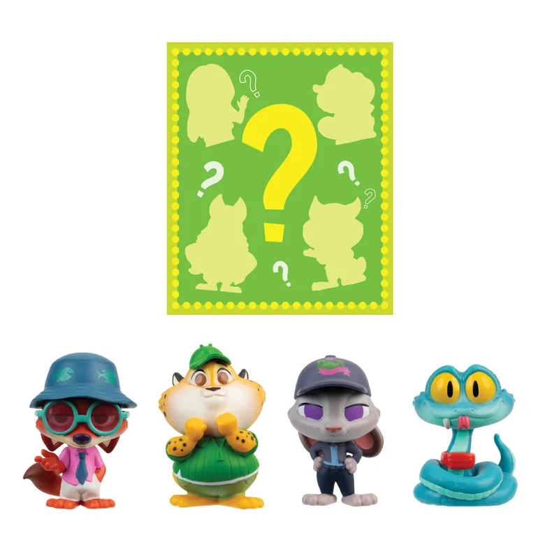 Disney Zootropolis 2 Collectible Figure 5-in-1 Pack | Nick Wilde, Judy Hopps, Clawhauser, Gary De Snake | Zootopia 2 Mystery Tails Collection | Surprise Figure | Character Figure | Gift for Kids and Collectors!