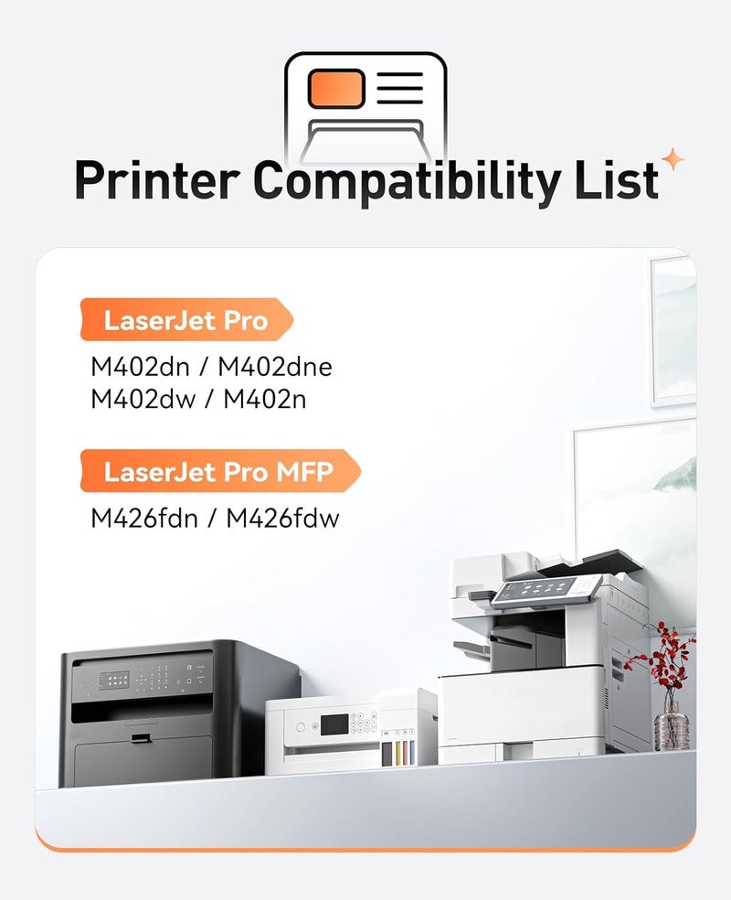 Zstint 26A Toner Cartridge High Yield Compatible with HP 26A CF226A 26X CF226X Pro M402dn M402dne M402dw M402n MFP M426fdn M426fdw Series Printer Drum Unit All-in-One Ink High Yield (Black 2-Pack) - Image 2