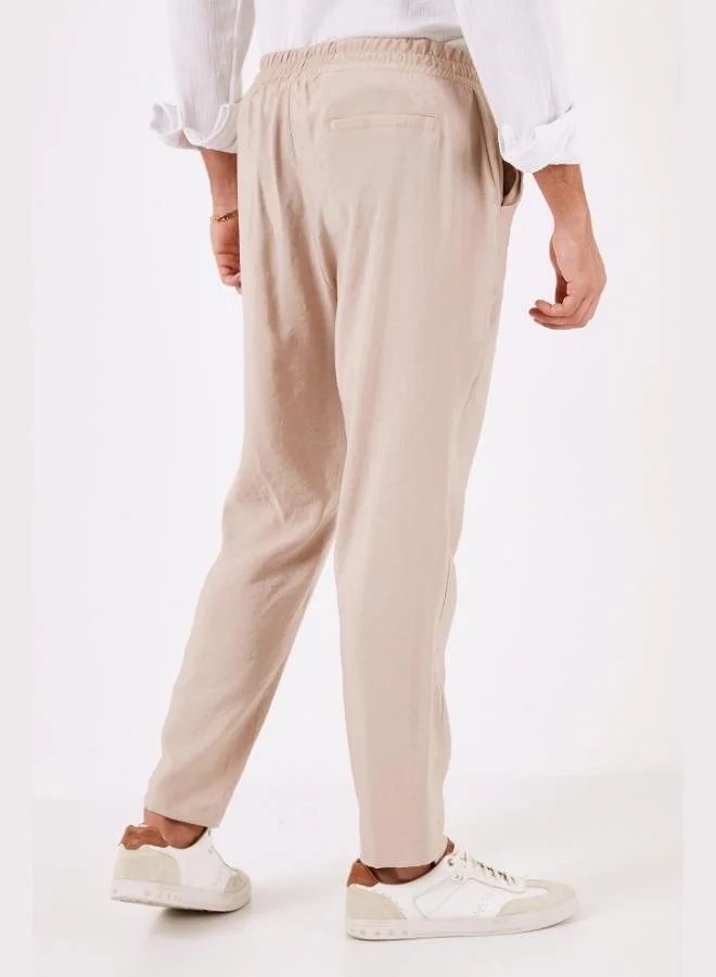 Buratti  Buratti Men's Regular Fit Summer Trousers with Elastic Waistband and Pockets CF24S617952 for Men | Best Price UAE