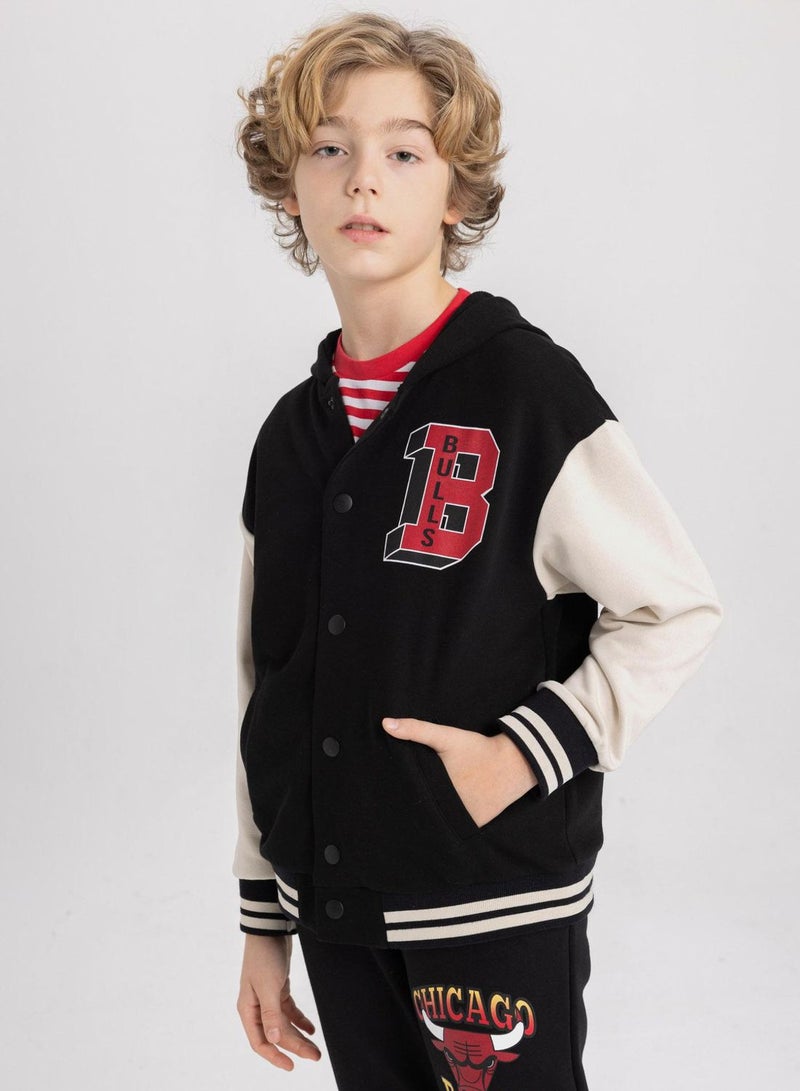 DeFacto Oversize Fit Hooded Chicago Bulls Licensed Jacket  - Image 3