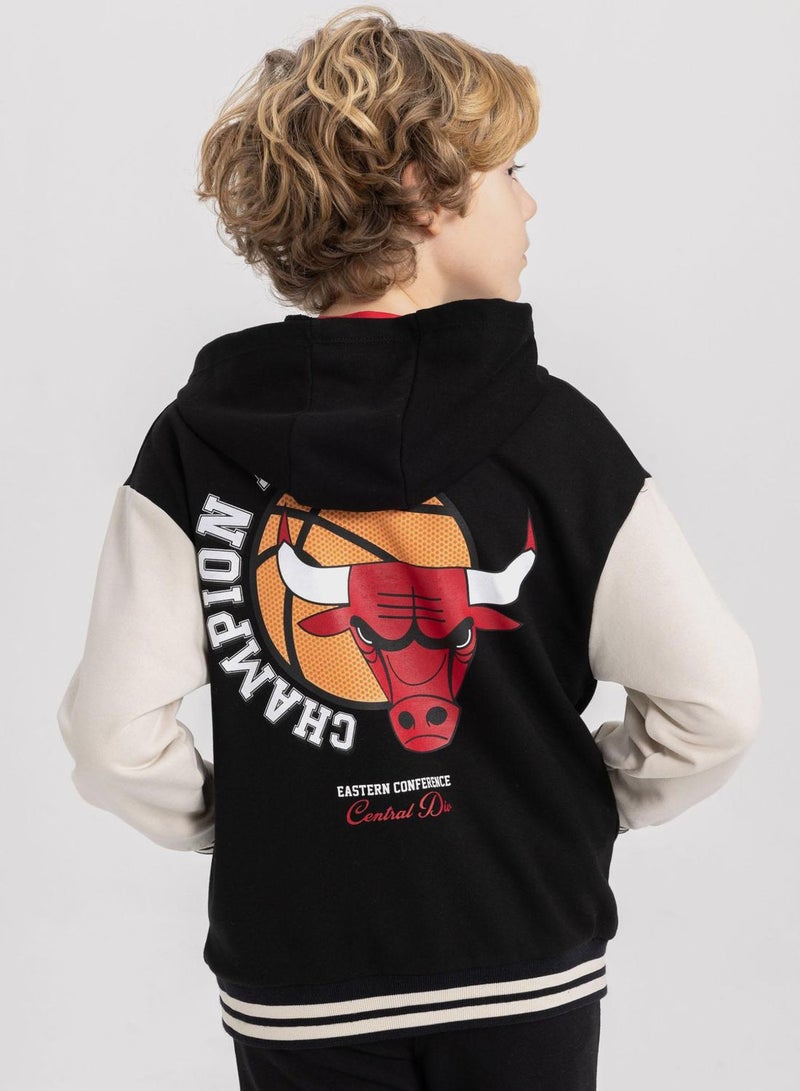 DeFacto Oversize Fit Hooded Chicago Bulls Licensed Jacket  - Image 2