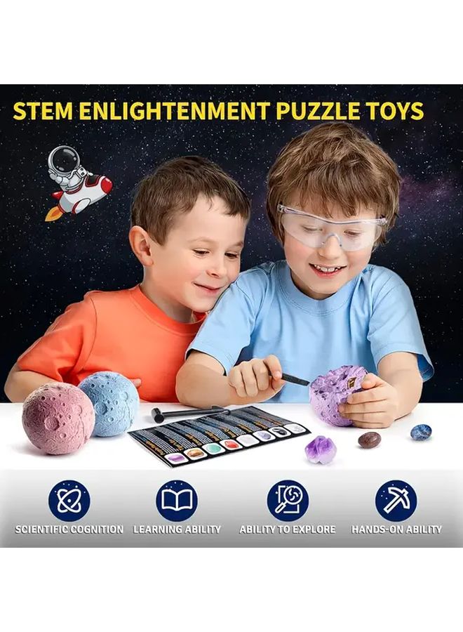 Blue Solar System Dig Kit Excavate Gemstones Archaeology Geology Space Toys Gift - Image 5