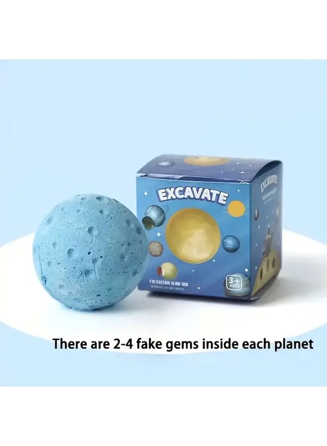 Blue Solar System Dig Kit Excavate Gemstones Archaeology Geology Space Toys Gift - Image 1