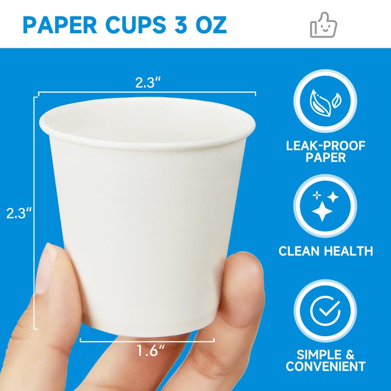 RACETOP 3 oz Paper Cups 600 count  Disposable Bathroom Cups  Mouthwash Cups  Small Snack Cups  Ideal for Bathroom  Home  Party - Image 2