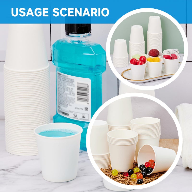 RACETOP 3 oz Paper Cups 600 count  Disposable Bathroom Cups  Mouthwash Cups  Small Snack Cups  Ideal for Bathroom  Home  Party - Image 3