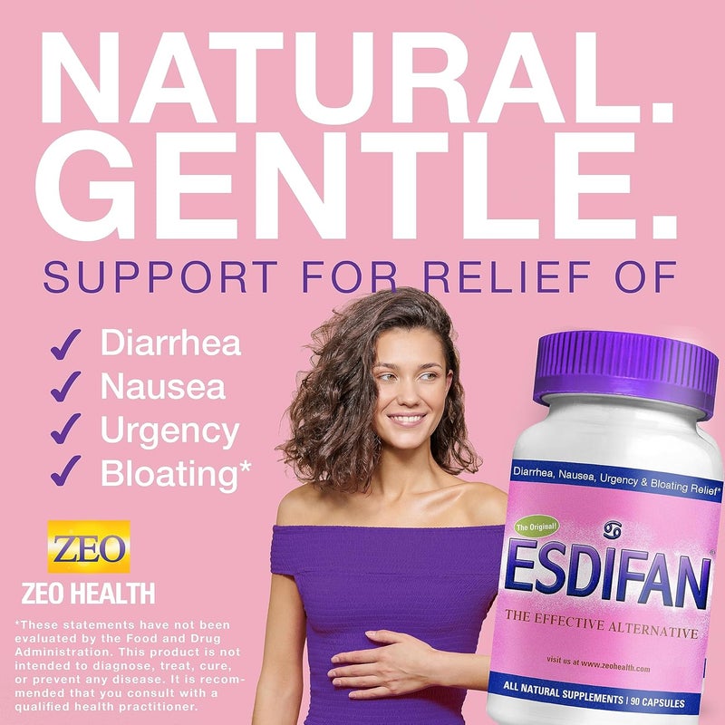 ESDIFAN Supports Natural Relief of Diarrhea IBS Nausea Gas  Bloating  Promotes Gut Health Energy  Nutrient Absorption  with Zeolite B12 and Calcium 90 Capsules - Image 2