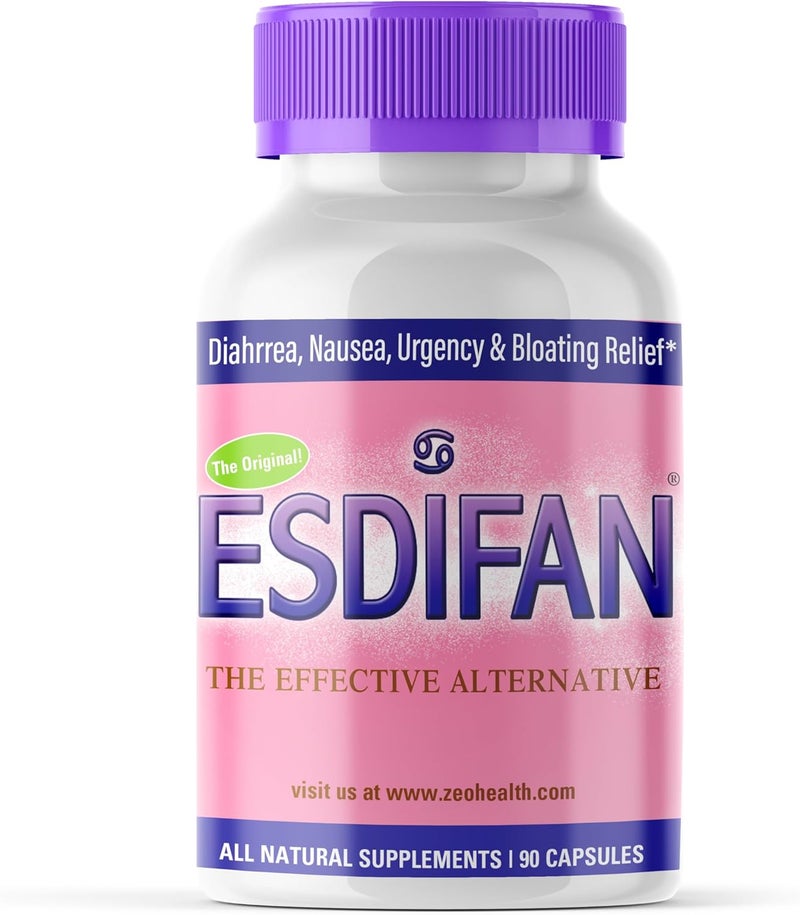 ESDIFAN Supports Natural Relief of Diarrhea IBS Nausea Gas  Bloating  Promotes Gut Health Energy  Nutrient Absorption  with Zeolite B12 and Calcium 90 Capsules - Image 1