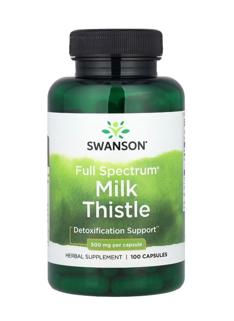 SWANSON Full Spectrum Milk Thistle 1,000 mg 100 Capsules (500 mg per Capsule)  - Image 1