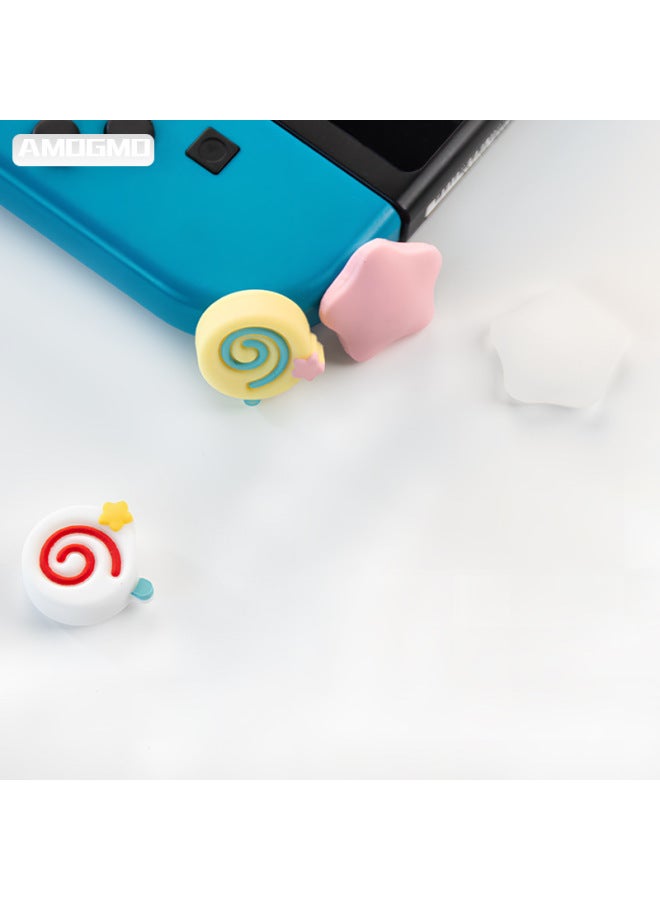 Nintendo Switch Rocker Cap Lollipop Star Button Cap Ns Silicone Cap Lite Handle Rocker Protection Cap-Product Color:Pink Stars  - Image 4