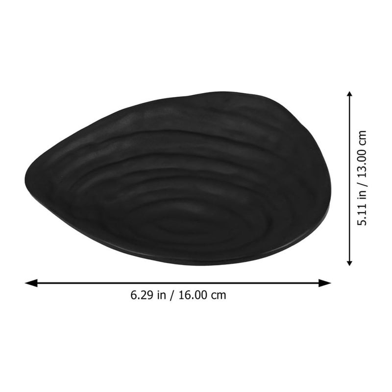 Black Melamine Sushi Plates 2pcs Set Sturdy Serving Tray For Restaurant And Home Use - Image 3