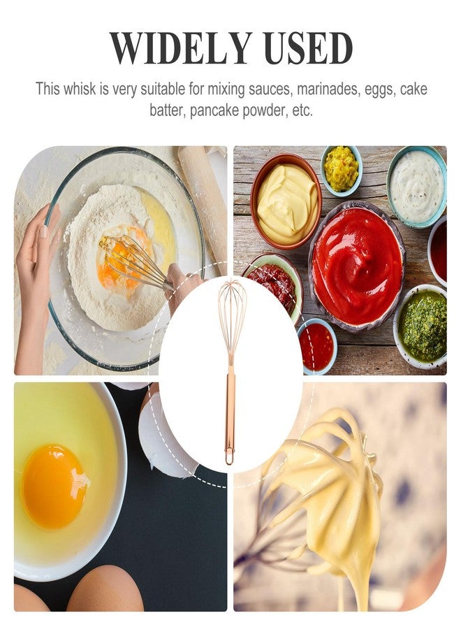 VOSAREA Mini Whisk Small Stainless Steel Whisk Kitchen Tiny Egg Beater with Thick Wire for Cooking ing Blending Ingredients Beating Mixing Sauces (12.97X2.16X2.16 Inch) - Image 5
