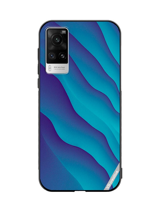 VR CREATIVE Protective Case Cover For Vivo X60 Pro Blue Abstract Design Multicolour - Image 1