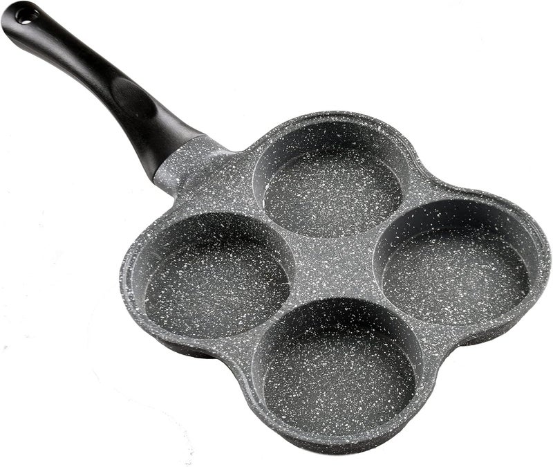 Buecmue Rustless Egg Frying Pan | 4-Cup Nonstick Easy Clean Egg Cooker Omelet Pan For Breakfast Swedish Pancake, Plett, Crepe Pan Gas Stove and Other Stoves Cookware - Image 1