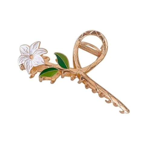 GEOCARTER Floweral Hair Clutcher For Women|Alloy Metal Hair Claws For Girls|Premium&Lightweight Cute Designs Claw|Suitable In Various Occasions|Smooth Edges&Handmade Accessories|Pack -1,Multi Color - Image 1
