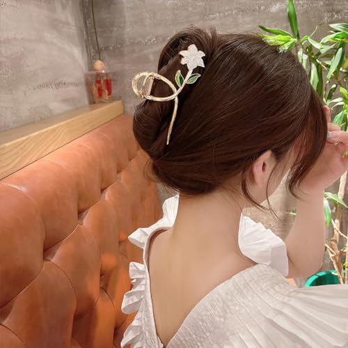 GEOCARTER Floweral Hair Clutcher For Women|Alloy Metal Hair Claws For Girls|Premium&Lightweight Cute Designs Claw|Suitable In Various Occasions|Smooth Edges&Handmade Accessories|Pack -1,Multi Color - Image 5