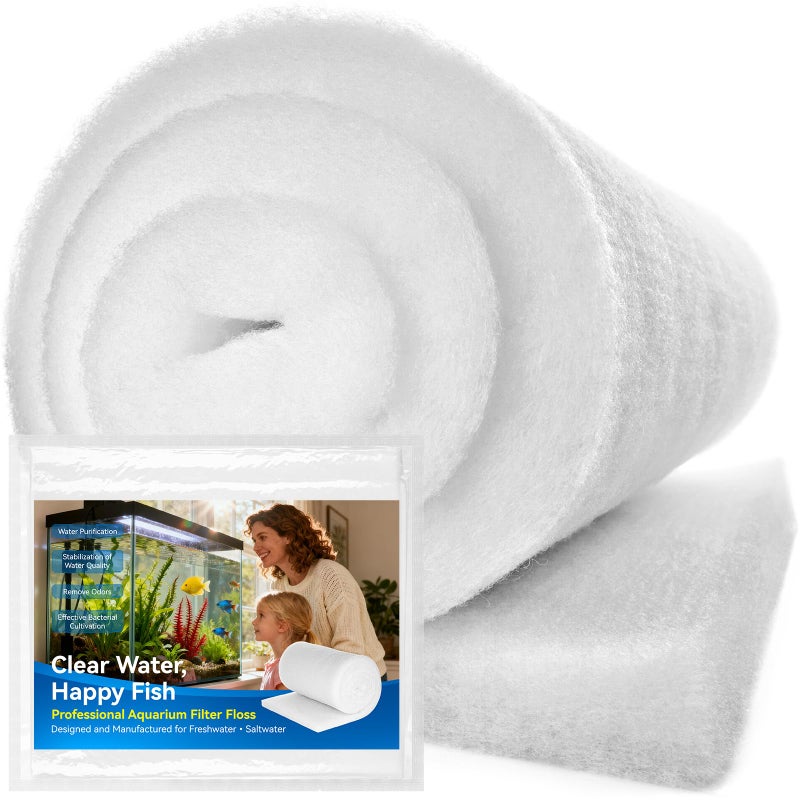 Borlech Aquarium Filter Floss Pad - Mechanical & Polishing Polyester Media for Fish Tank Filters, Ultra-Clear Water in No Time, 3/4" Thick (39.4â€ x 11.8â€) 1 Pack - Image 1