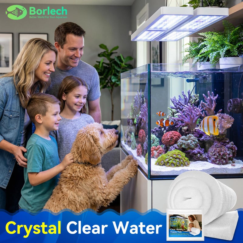 Borlech Aquarium Filter Floss Pad - Mechanical & Polishing Polyester Media for Fish Tank Filters, Ultra-Clear Water in No Time, 3/4" Thick (39.4â€ x 11.8â€) 1 Pack - Image 2