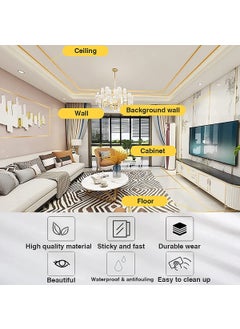 JB Export Jb Export 50 Meters Golden Tape Home Floor Wallpaper Waterproof Tiles Tile Gap Tiles Stickers for Floor 05 CM Wide Gold  - Image 4