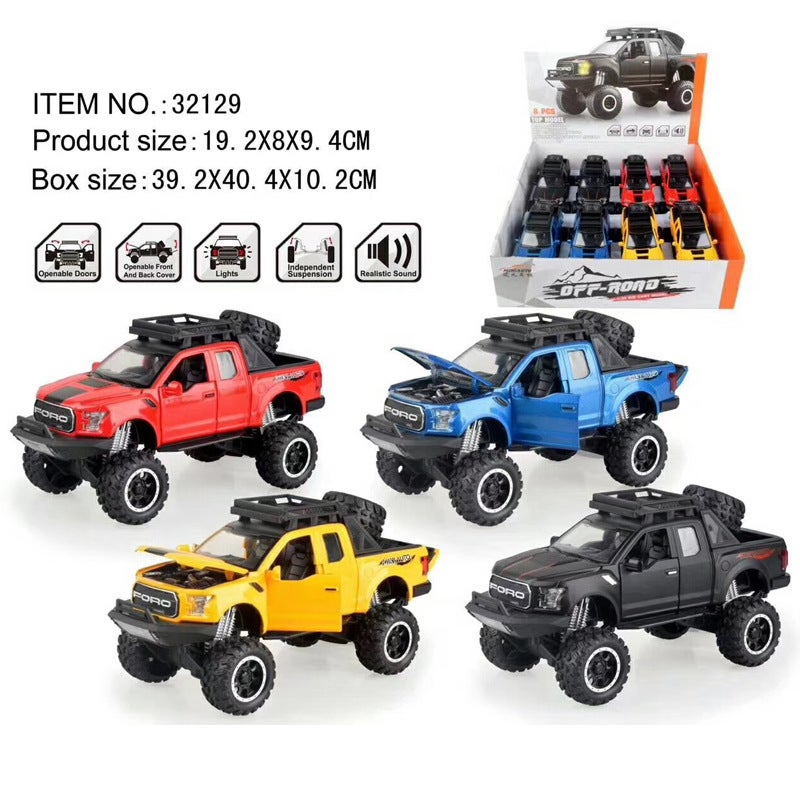 Bulk Jianyuan 1:32 Fu Raptor Modified Big Wheel Alloy Car Model Acousto-Optic Simulation Car Model Toy Car Gift - Image 5