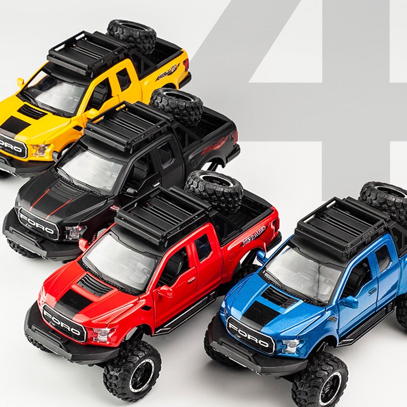 Bulk Jianyuan 1:32 Fu Raptor Modified Big Wheel Alloy Car Model Acousto-Optic Simulation Car Model Toy Car Gift - Image 4
