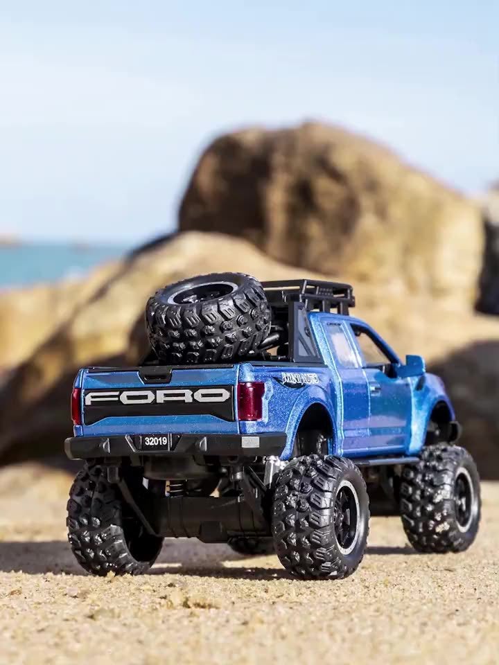 Bulk Jianyuan 1:32 Fu Raptor Modified Big Wheel Alloy Car Model Acousto-Optic Simulation Car Model Toy Car Gift - Image 2