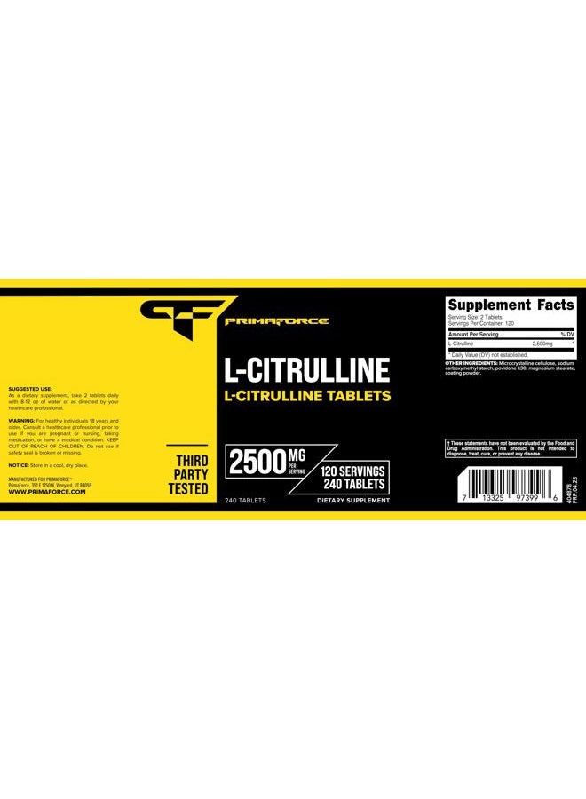 Primaforce L-Citrulline 2500mg, 240 Tablets, 120 Servings - Image 5