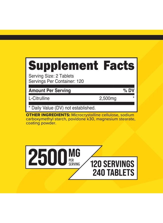 Primaforce L-Citrulline 2500mg, 240 Tablets, 120 Servings - Image 2