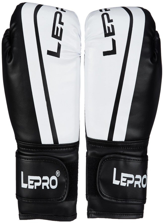 LEPRO Boxing Gloves, PU Leather Boxing Gloves for Men & Women for Training and Match Boxing Gloves for Karate Muay Thai Kick Taekwondo Training (12oz, Black) - Image 2