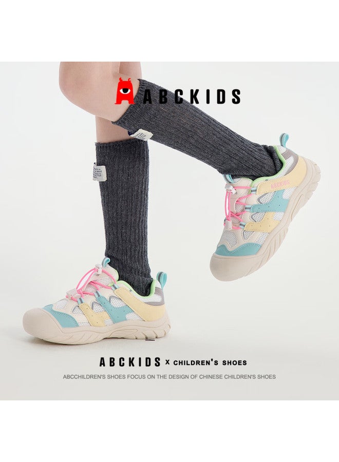 Abc Kids Dopamine Autumn Fashion Girls' Versatile Casual Shoes New Boys' Thick-soled Breathable Sports Shoes White Yellow Rose Size 28 - Image 3