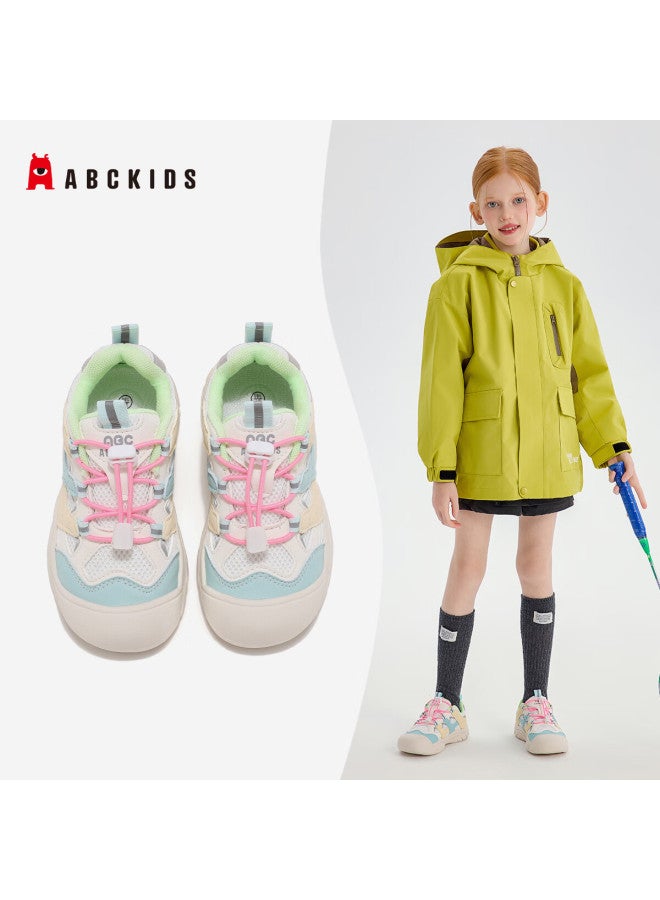 Abc Kids Dopamine Autumn Fashion Girls' Versatile Casual Shoes New Boys' Thick-soled Breathable Sports Shoes White Yellow Rose Size 28 - Image 1