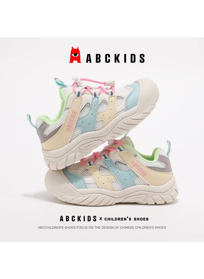 Abc Kids Dopamine Autumn Fashion Girls' Versatile Casual Shoes New Boys' Thick-soled Breathable Sports Shoes White Yellow Rose Size 28 - Image 5