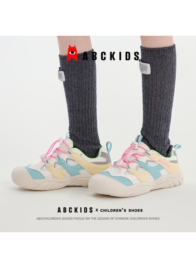 Abc Kids Dopamine Autumn Fashion Girls' Versatile Casual Shoes New Boys' Thick-soled Breathable Sports Shoes White Yellow Rose Size 28 - Image 2