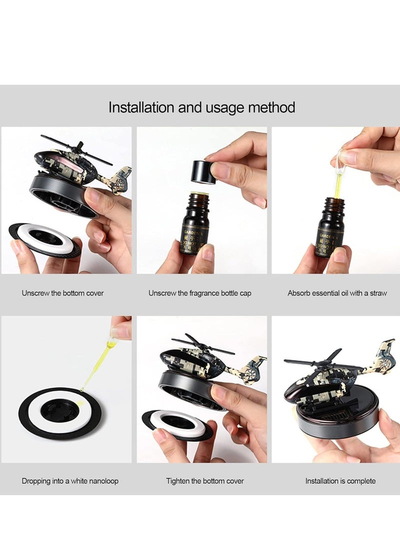 Solar Air Freshener Alloy Helicopter Air Freshener For Car And Home Fragrance - Image 5