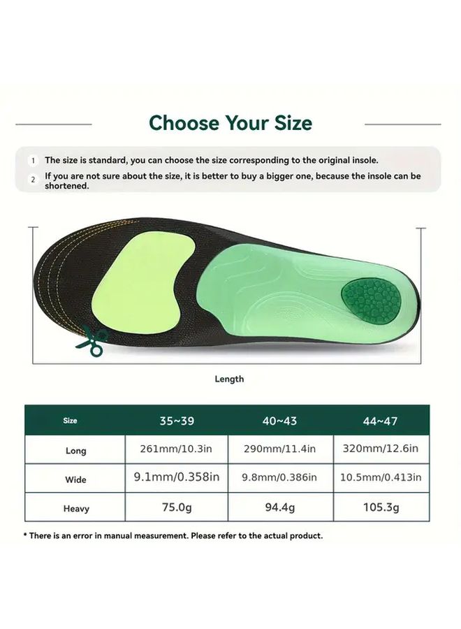 EVA Shock Absorption Insole With U Shaped Heel Cup And Arch Support Size 44 47 Green Black - Image 4