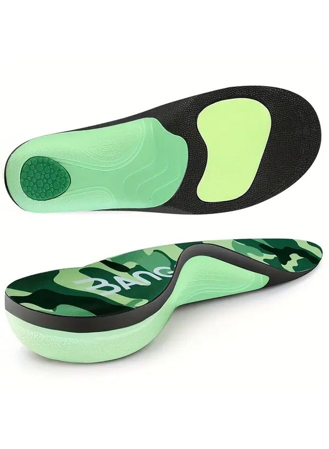 EVA Shock Absorption Insole With U Shaped Heel Cup And Arch Support Size 44 47 Green Black - Image 1