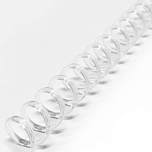 Binditek 50 Pack Plastic Spiral Binding Coils, 6mm(1/4"), 30 Sheet Capacity, 4:1 Pitch, Clear, 48Loops, for Letter Size, for Students and Coworkers - Image 1