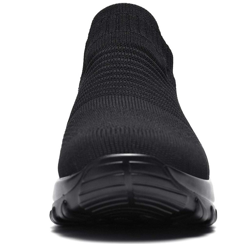 Slow Man Women's Walking Shoes Sock Sneakers - Breathable Mesh Slip On Lady Girls Work Nursing Easy Shoes Platform Loafers Black8.5 - Image 5