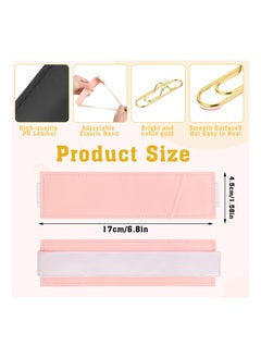 Excefore 4 Pcs Pen Holder for Notebook Set Include PU Leather Pen Holder with Adjustable Elastic Band and Metal Pen Clips for Notebooks, Journals, Planners  - Image 2