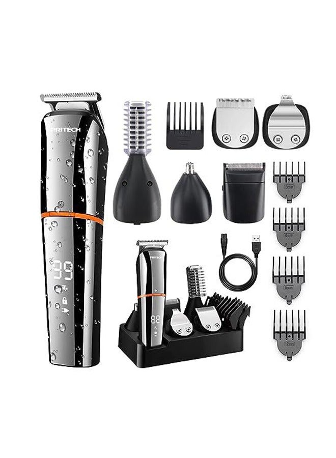 NIBEMINENT ماكينة قص الشعر متعددة الوظائف للرجال، ماكينة قص شعر الأنف واللحية، ماكينة حلاقة شعر كهربائية احترافية - Image 1