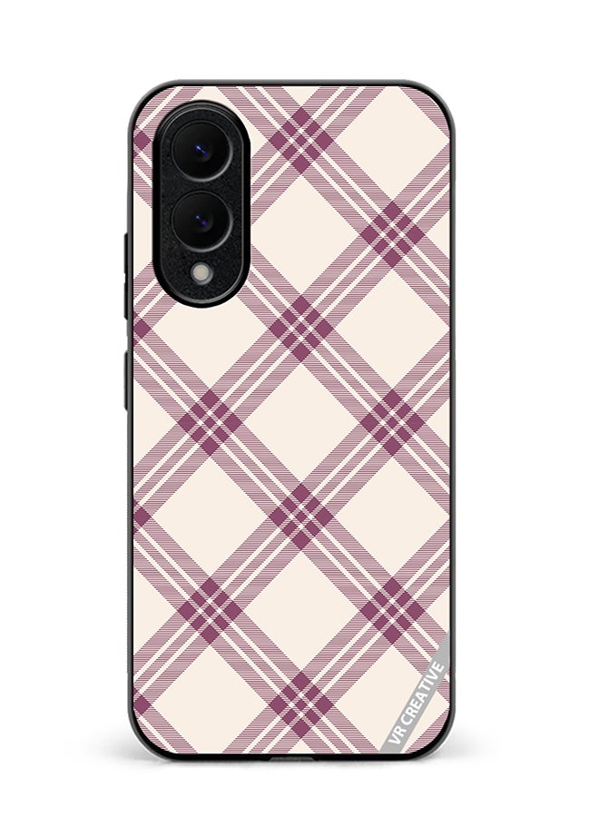VR CREATIVE Protective Case Cover For Samsung Galaxy S25 Edge Tartan Scotland Seamless Plaid Design Multicolour