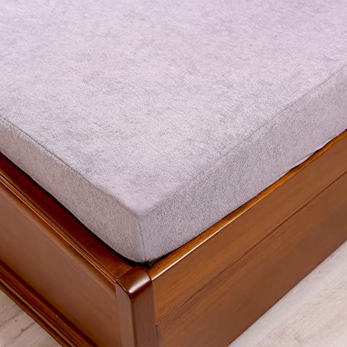 Tidy Sleep 100% Waterproof Premium Cotton Mattress Protector | Breathable and Hypoallergenic Ultra Soft Fitted Bed Protector (72"x48" Double) Grey - Image 4