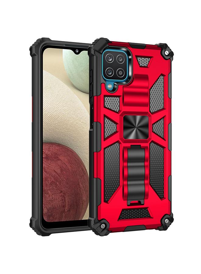اس-توب جراب لهاتف Samsung Galaxy A12 جراب واقٍ مغناطيسي مقاوم للصدمات من مادة TPU + PC مع حامل - Image 1