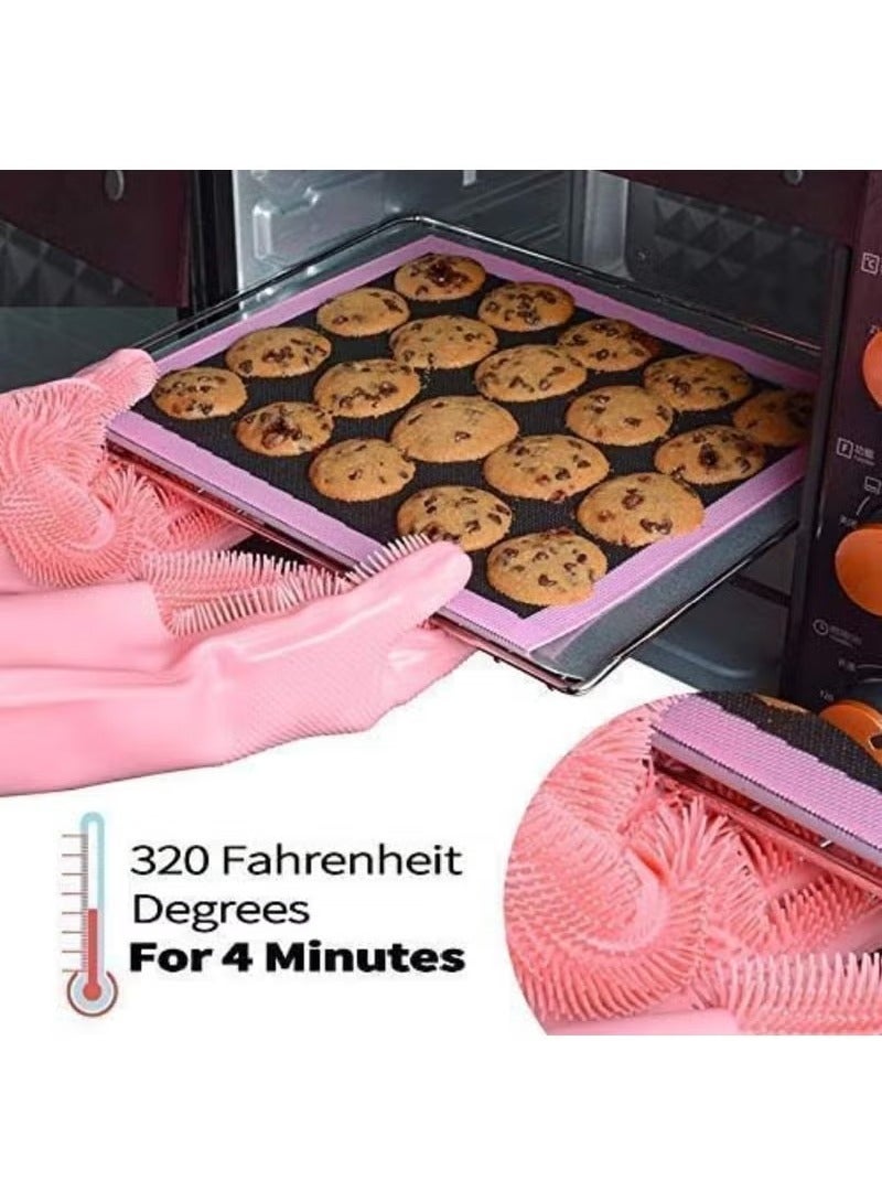 TIGER FLOPRO Silicone Scrubbing Gloves with Textured Palms and Fingers – Heat-Resistant, Durable & Flexible Cleaning Gloves for Kitchen, Dishes, Pet Care & Household Use – Easy to Clean, Reusable & Eco-Friendly Design - Image 2