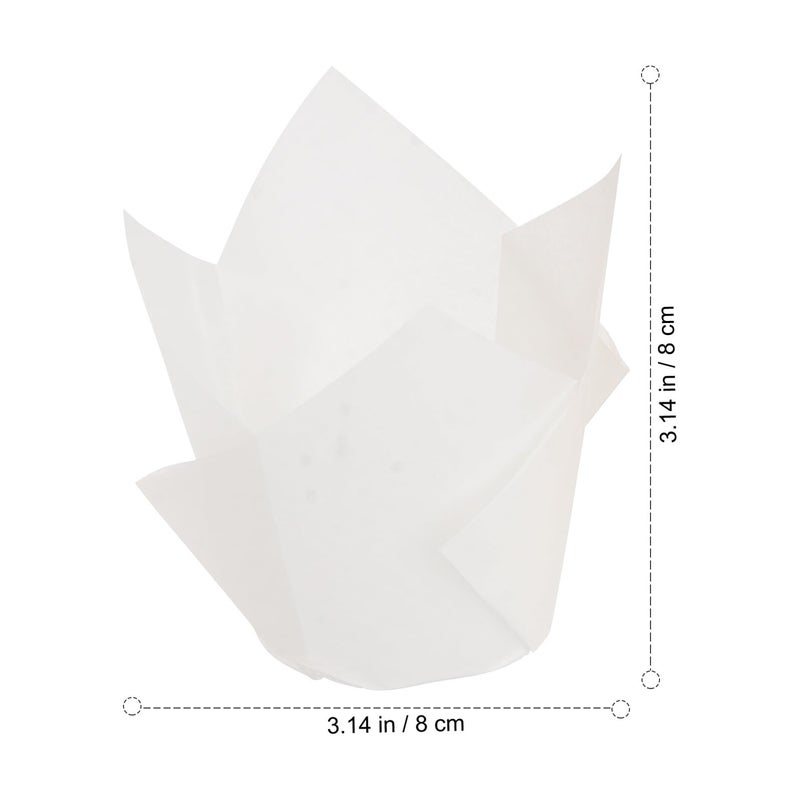 Tulip Cupcake Liners 100Pcs High Temperature Resistant Greaseproof Baking Cups - Image 3