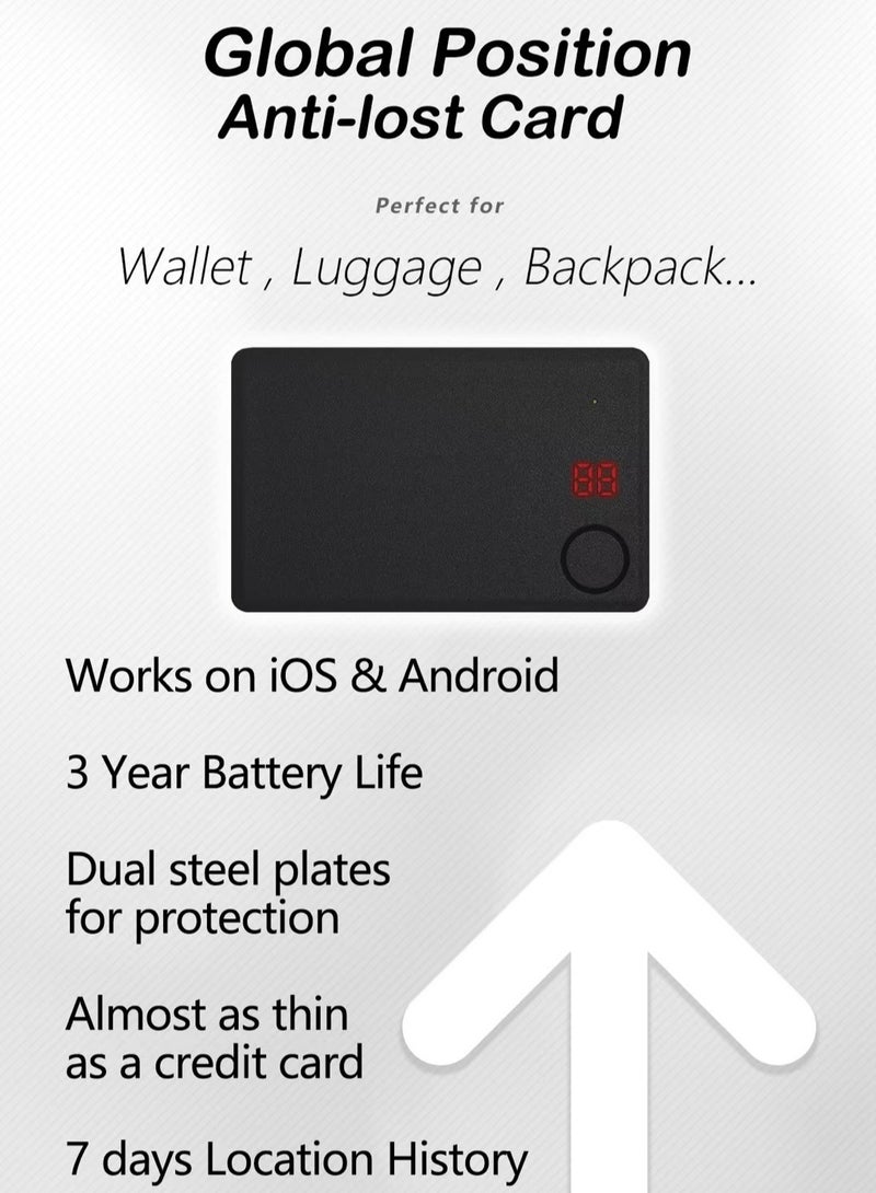 Wallet card GPS tracker works on IOS Android smart finder standby 36 months luggage backpack locator tracking device Global Position Anti-lost card - Image 3