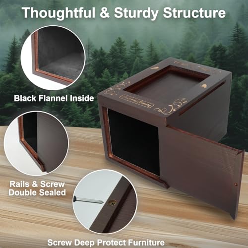CHIEMOT - Wooden Cremation Urns with Photo Frame for Human Ashes Adult Female Male, Wood Urns Box and Casket, Decorative Urn with Picture for Adults Up to 200 lbs (Large, Stairway to Heaven) - Image 3